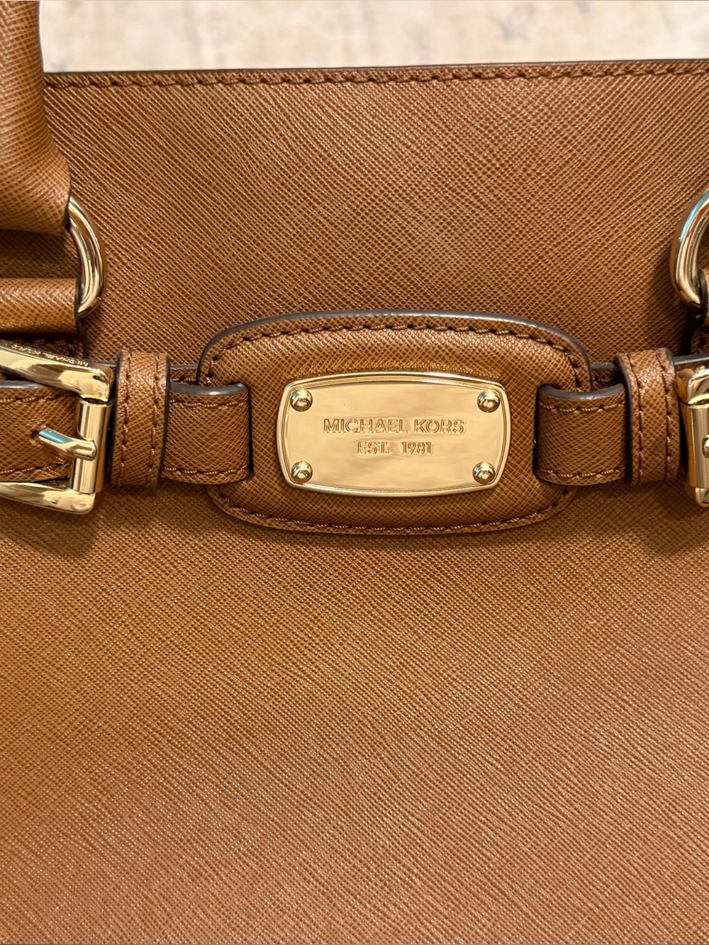 Michael Kors Brown Leather Top-Handle Satchel with Gold Hardware - Picture 6 of 11